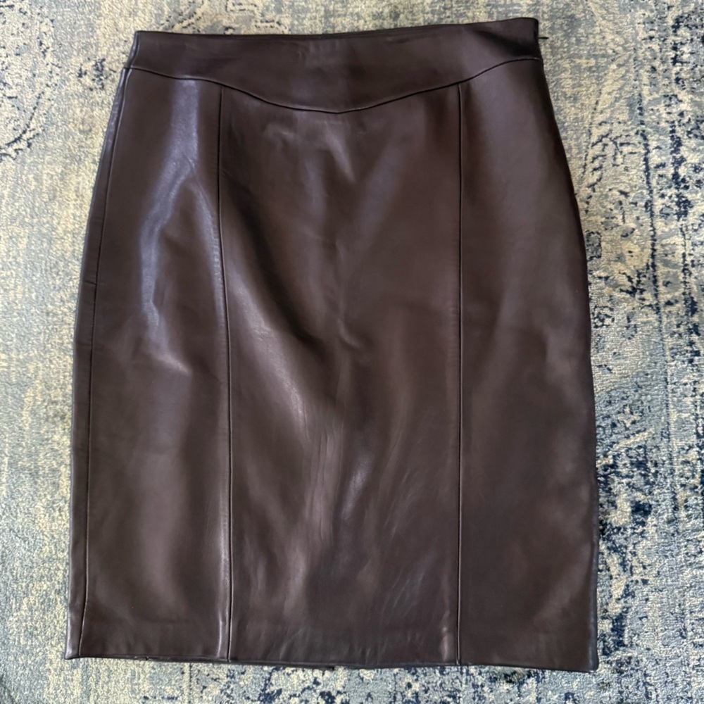 Antonio Melani Leather Skirt S